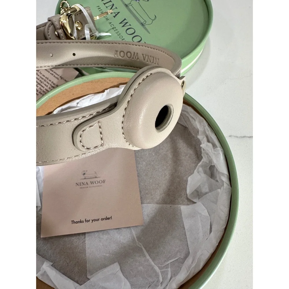 Nina‎ Woof Cupertino Collar Beige Size L Dog Pet Accessory New in Box
